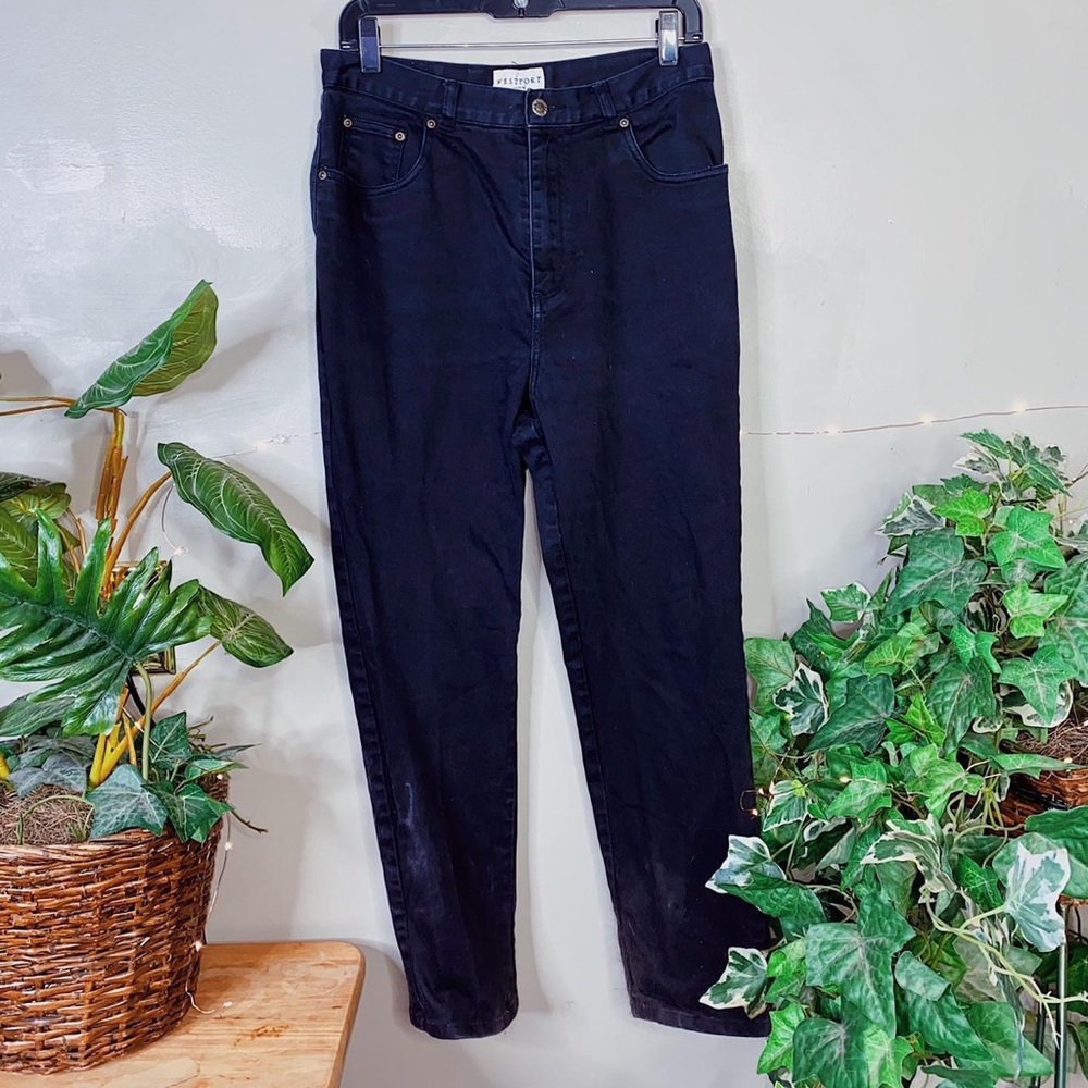 90s Vintage Westport Denim Black High Waisted Denim Mom Jeans